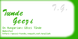 tunde geczi business card